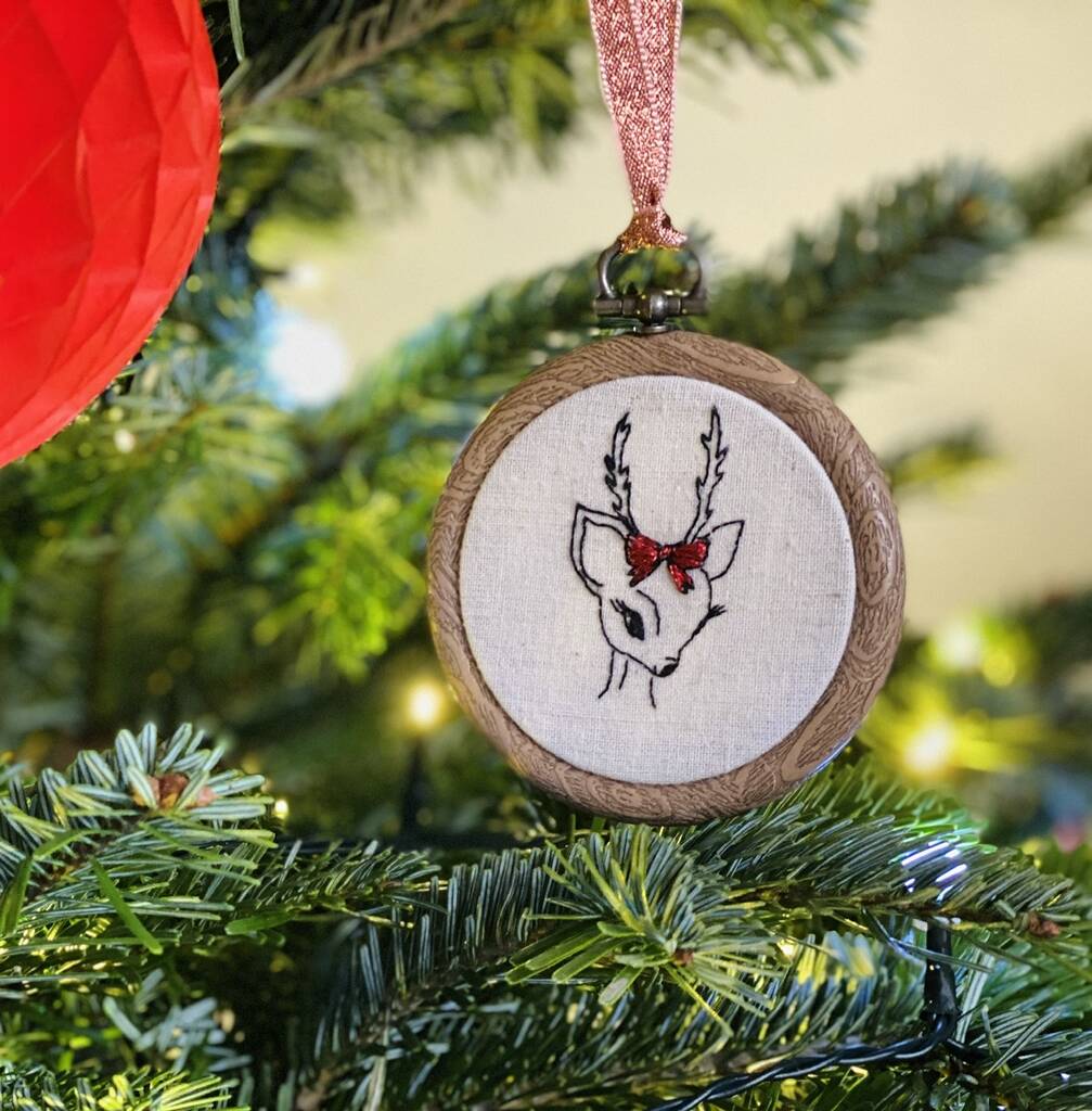 Personalised Embroidered Christmas Hoop Decoration
