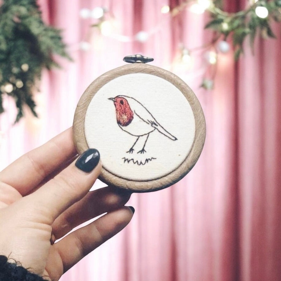 Personalised Embroidered Christmas Hoop Decoration