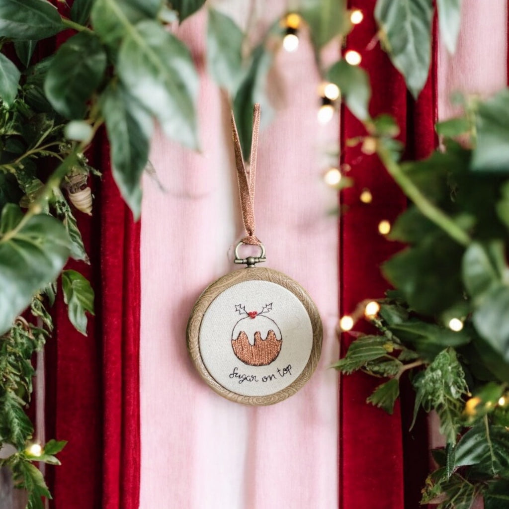 Personalised Embroidered Christmas Hoop Decoration
