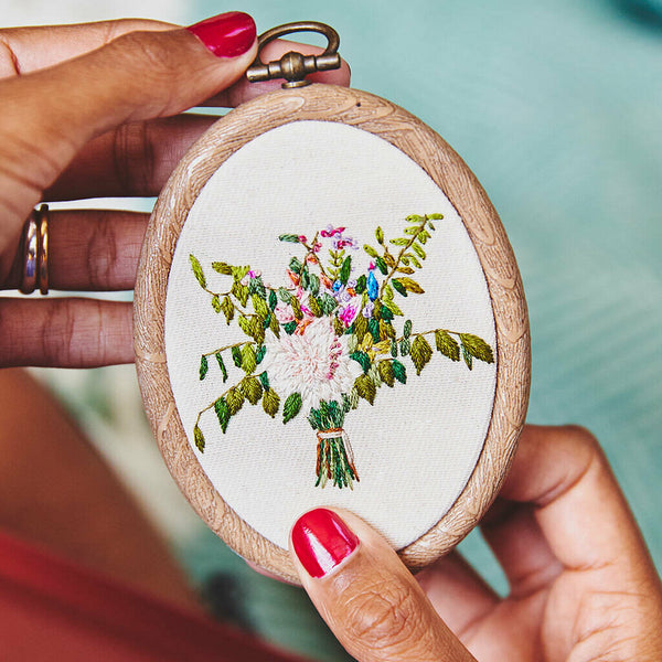 Personalised Hand Embroidered Wedding Bouquet Keepsake Anniversary gift