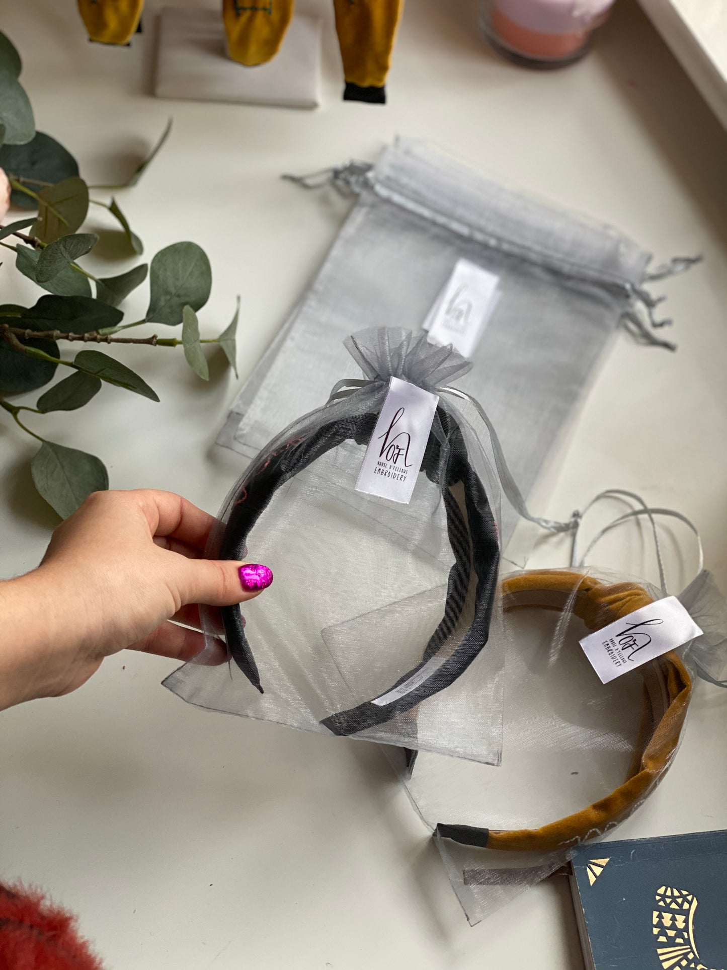 Personalised Embroidered Velvet Headband