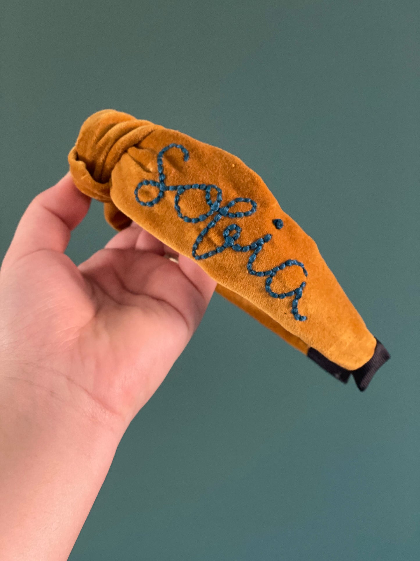 Personalised Embroidered Velvet Headband