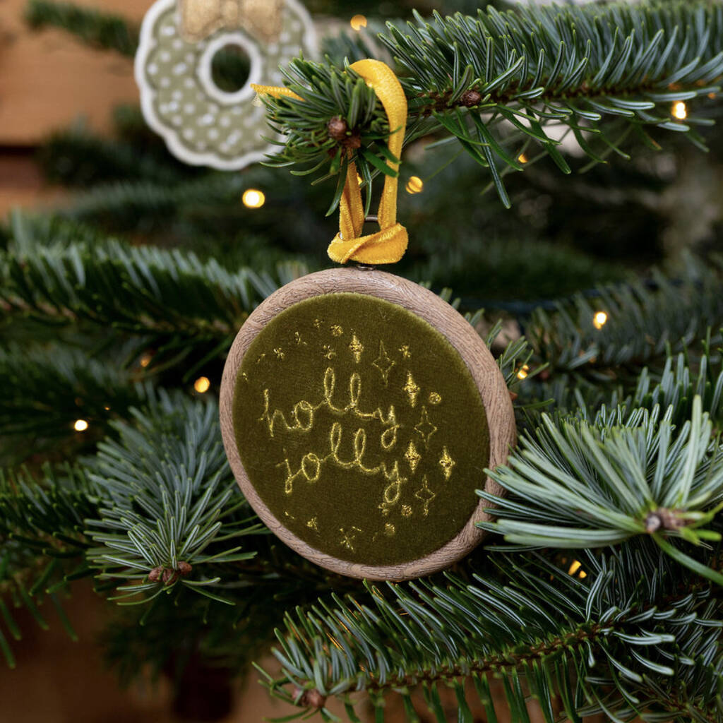 Embroidered Velvet Christmas Bauble Tree Decorations