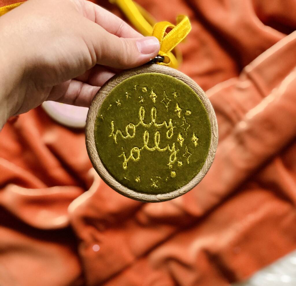 Embroidered Velvet Christmas Bauble Tree Decorations