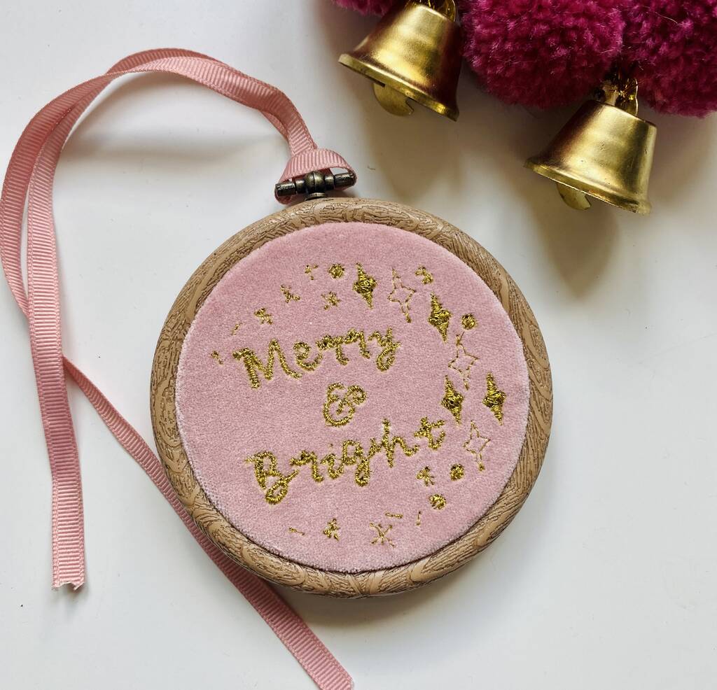 Embroidered Velvet Christmas Bauble Tree Decorations