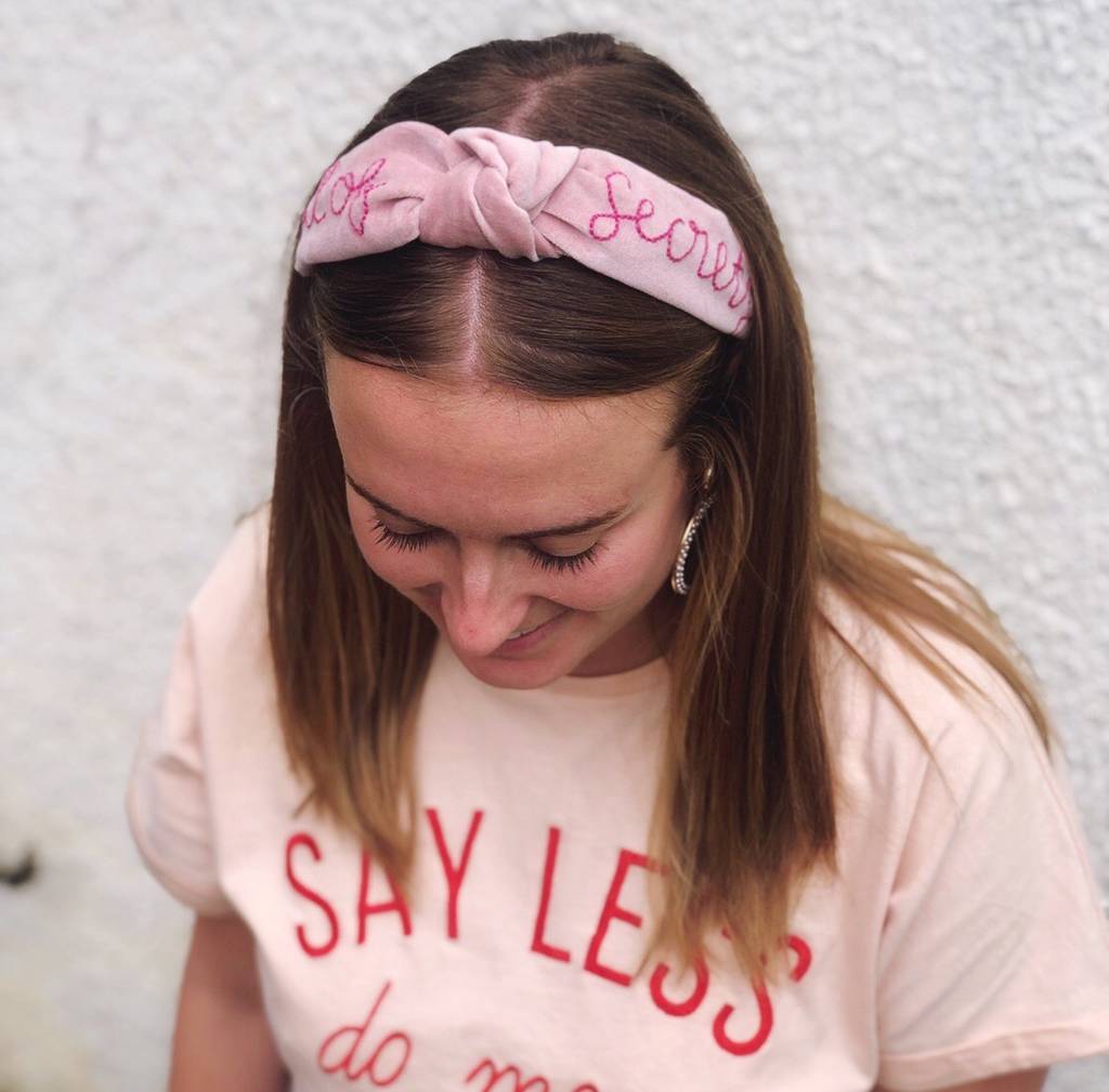 Personalised Embroidered Velvet Headband