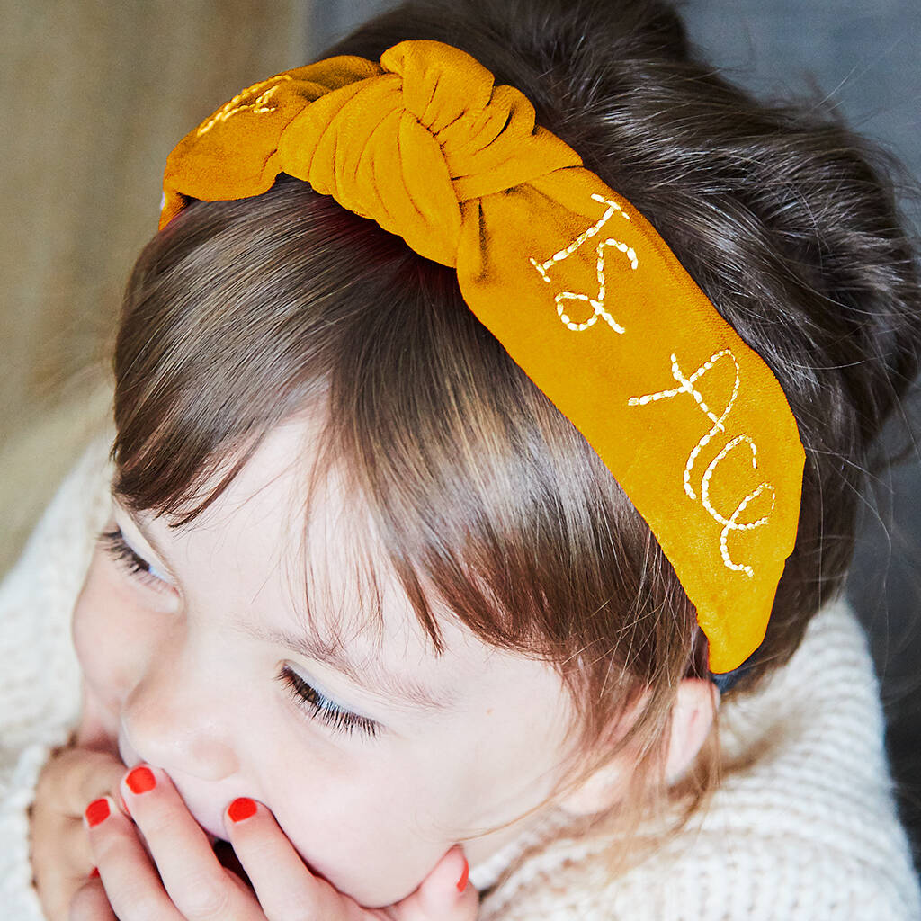 Personalised Embroidered Velvet Headband