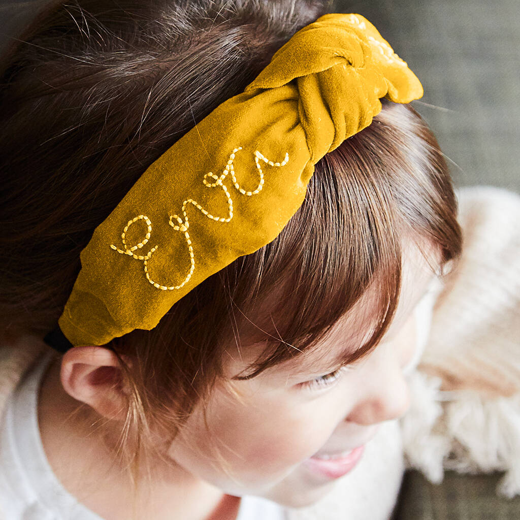 Personalised Embroidered Velvet Headband
