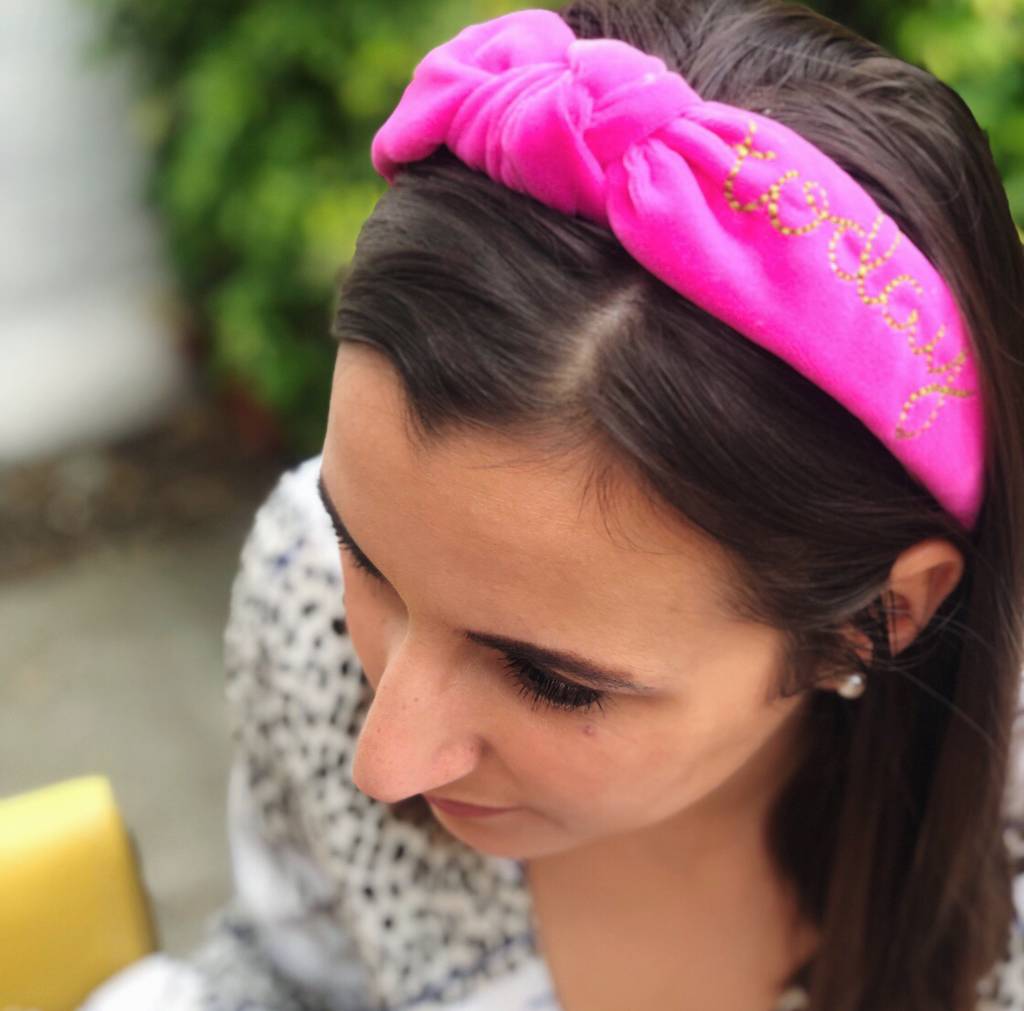 Personalised Embroidered Velvet Headband