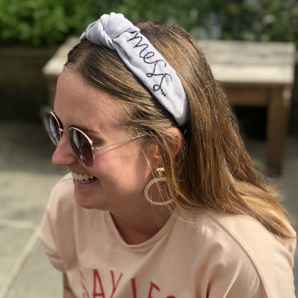 Personalised Embroidered Velvet Headband