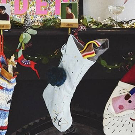 Personalised Shooting Star Christmas linen Stocking